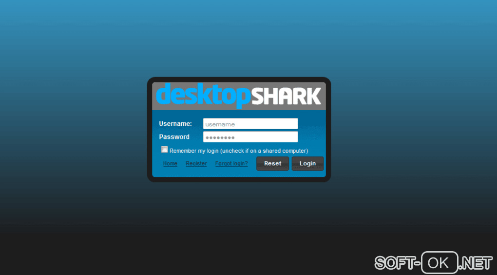 The appearance "Desktop Shark Keylogger and PC Monitoring"