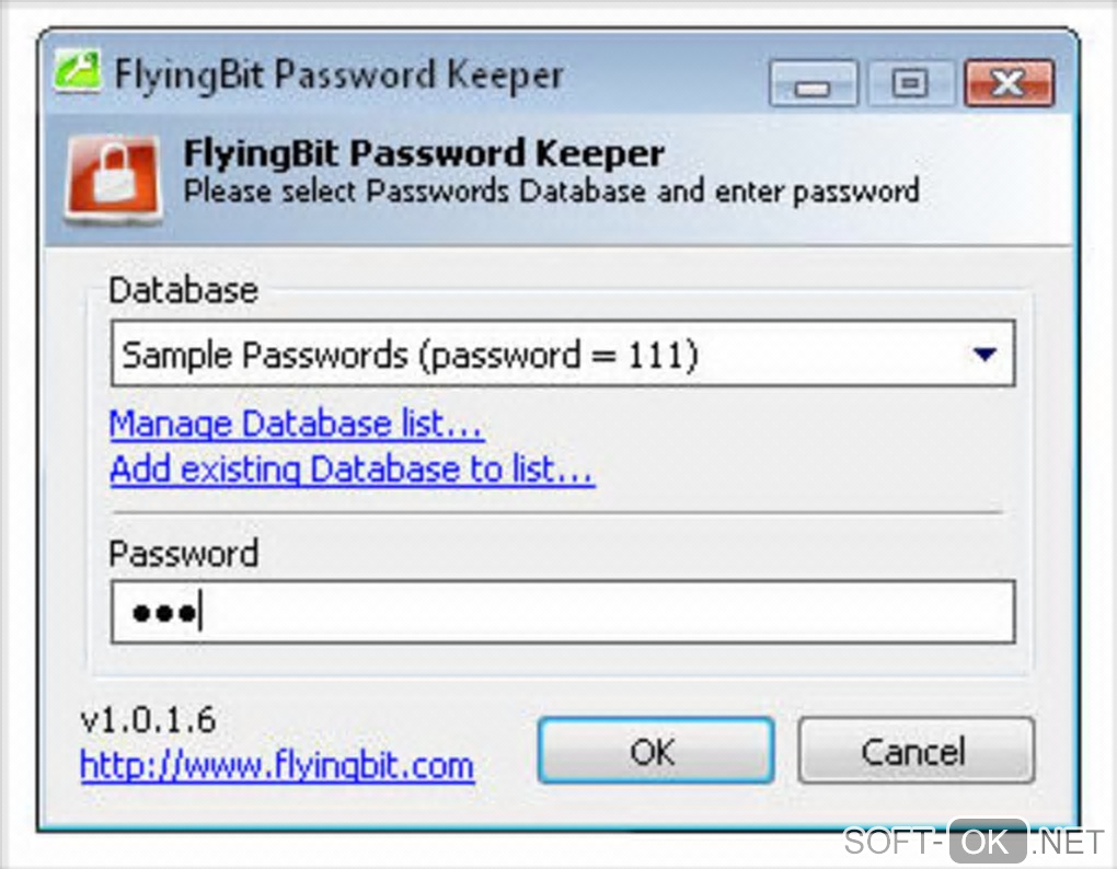 The appearance "FlyingBit Password Keeper"