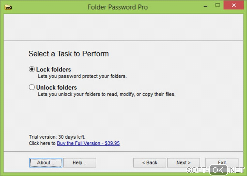 Screenshot №1 "Folder Password Pro"