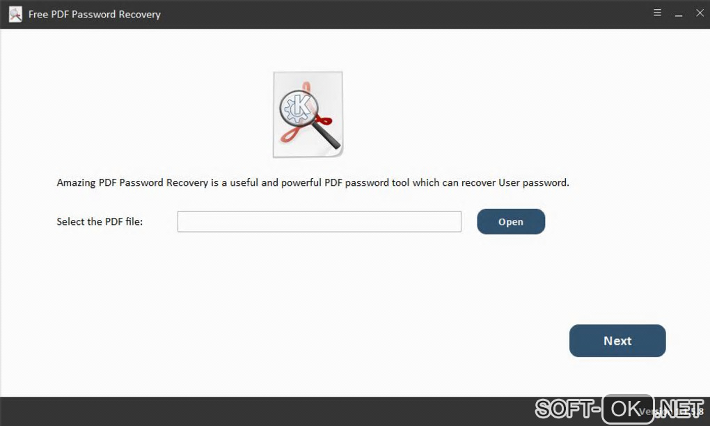Screenshot №1 "Free PDF Password Recovery"