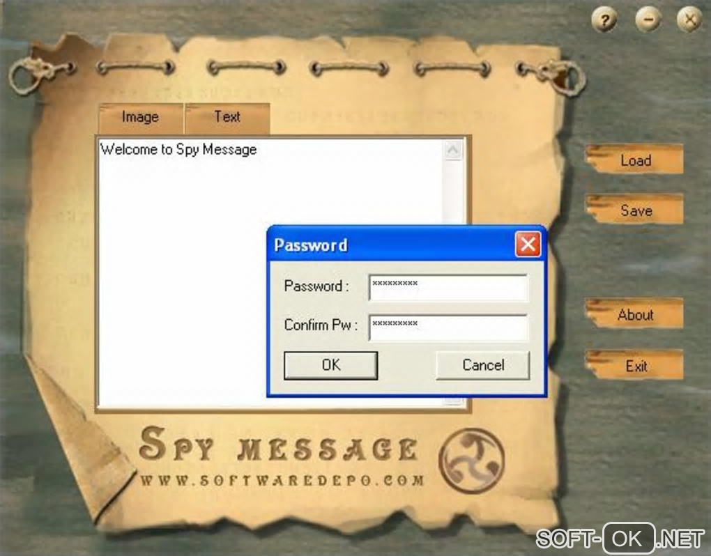 The appearance "Free Spy Message"