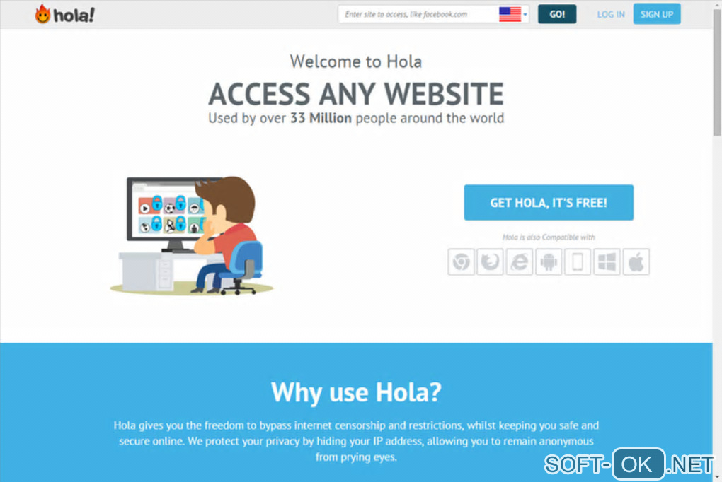 The appearance "Hola Better Internet"