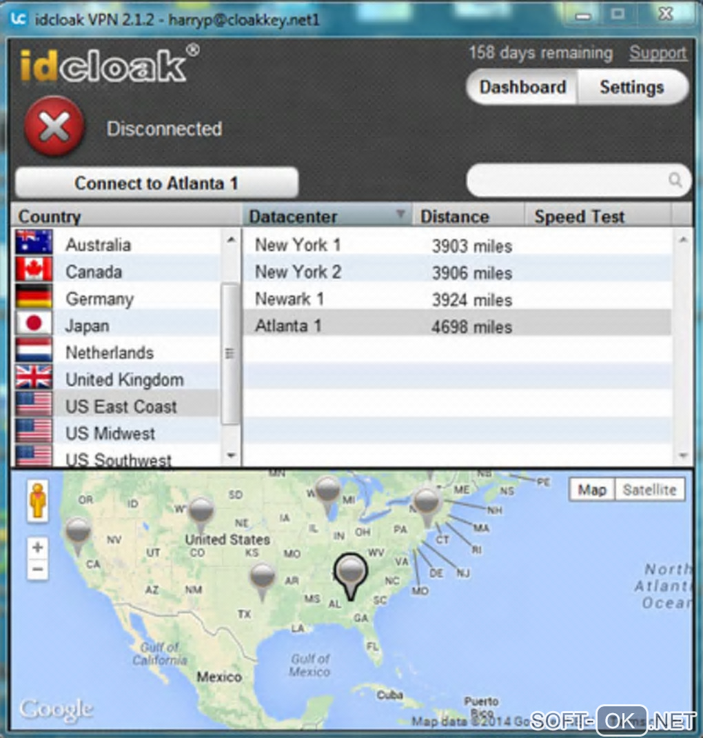 Screenshot №2 "idcloak VPN"