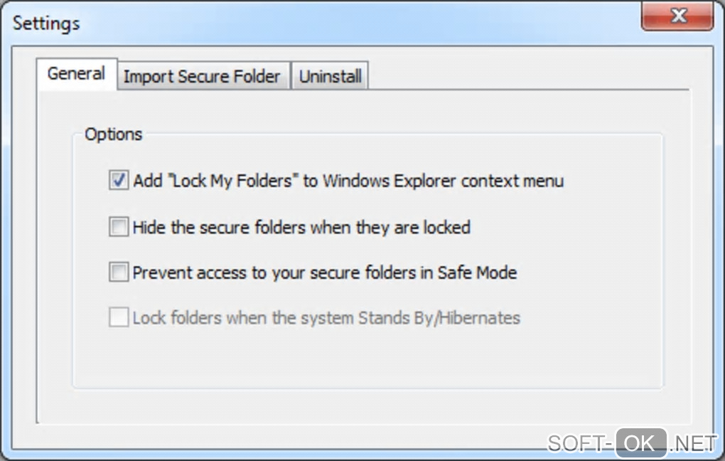 Screenshot №2 "Lock My Folders"
