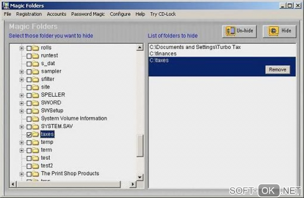 Screenshot №1 "Magic Folders and Encrypted Magic Folders"