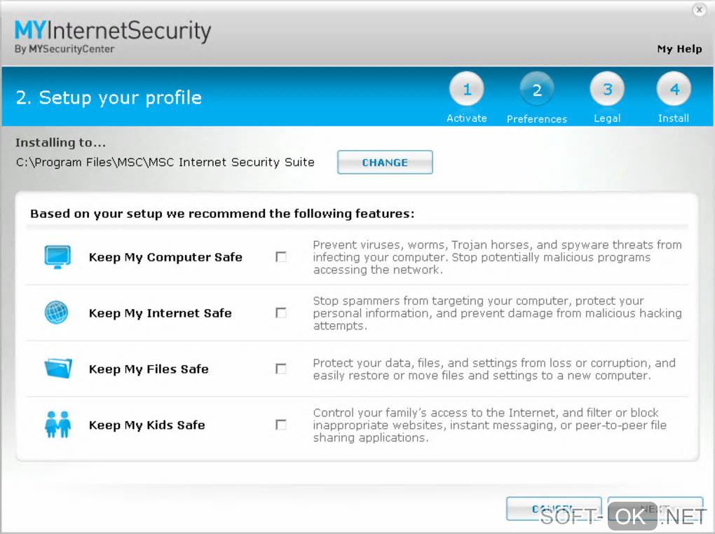 Screenshot №2 "MYInternetSecurity"
