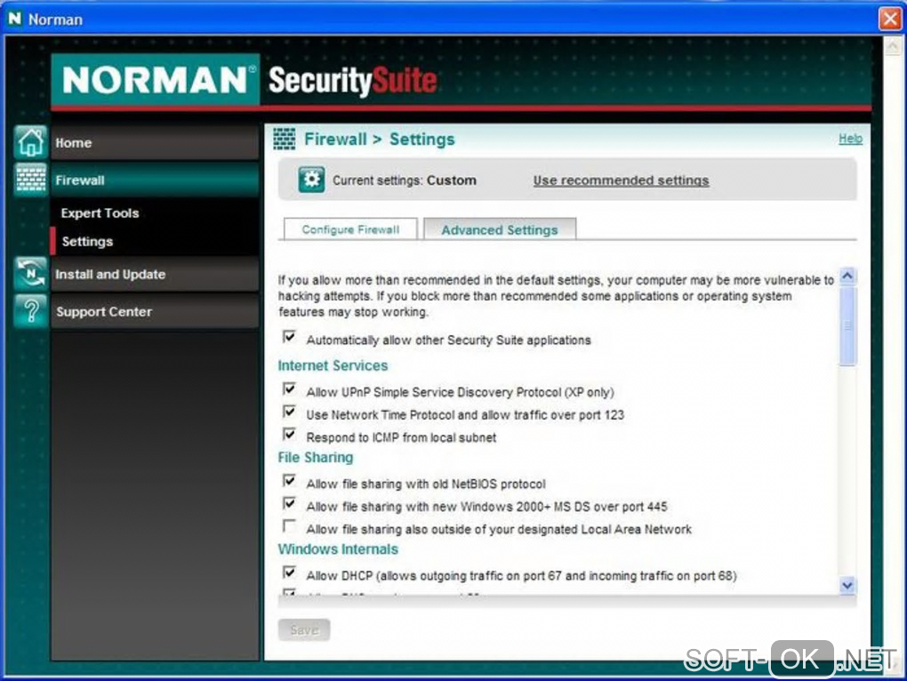 Screenshot №2 "Norman Personal Firewall"