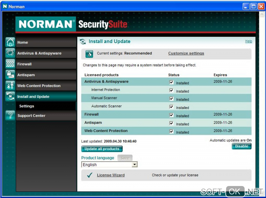 Screenshot №1 "Norman Security Suite"