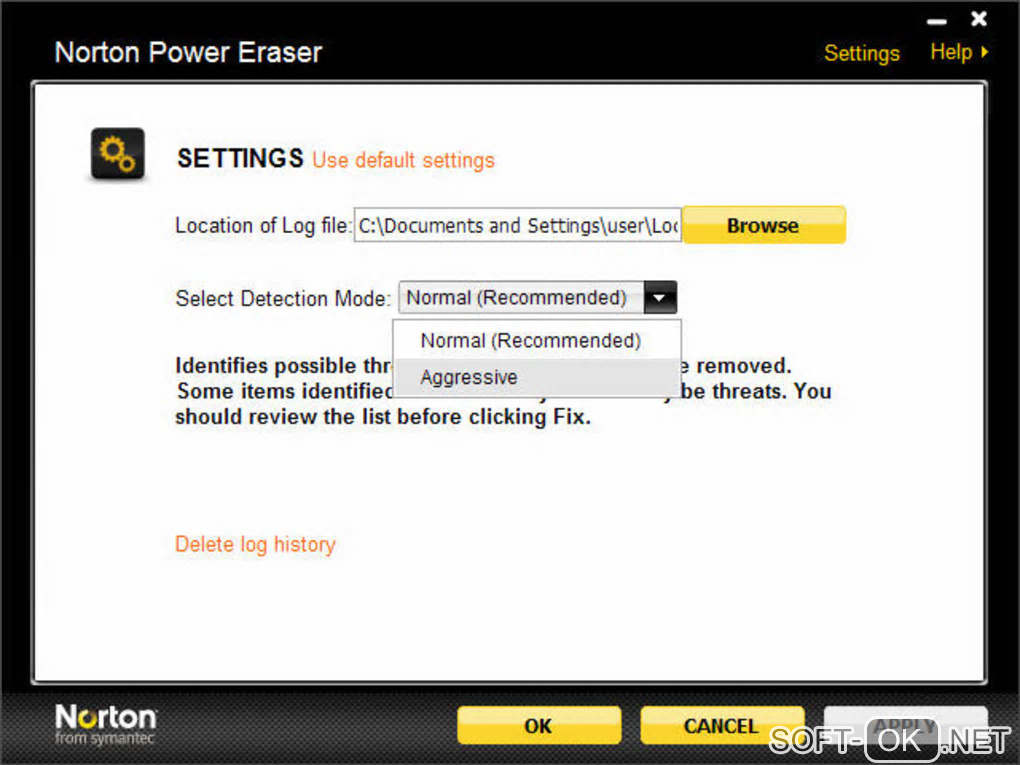 Screenshot №2 "Norton Power Eraser"