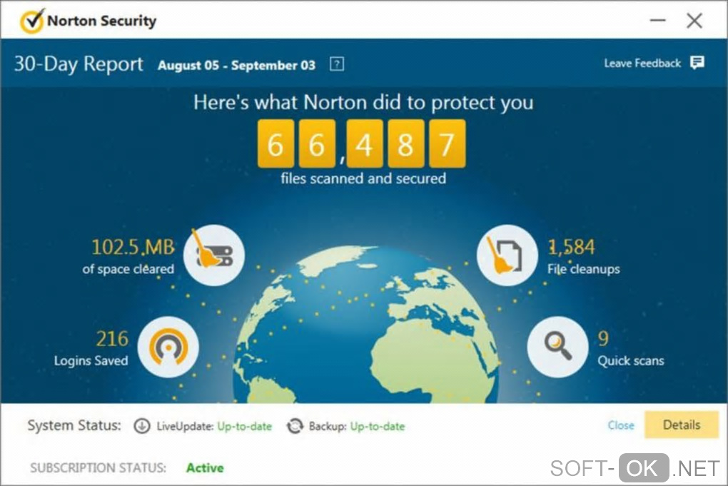 The appearance "Norton Security Deluxe"