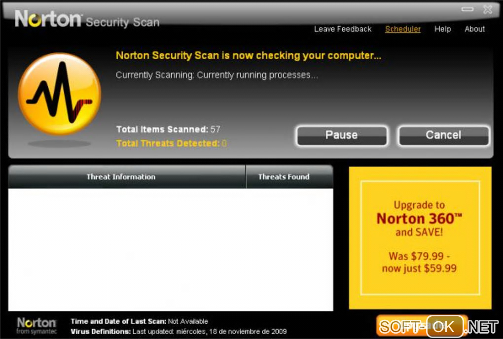 The appearance "Norton Security Scan"
