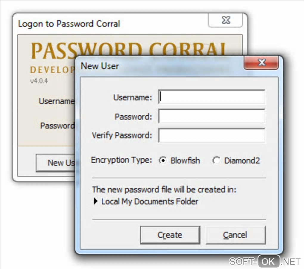 The appearance "Password Corral"