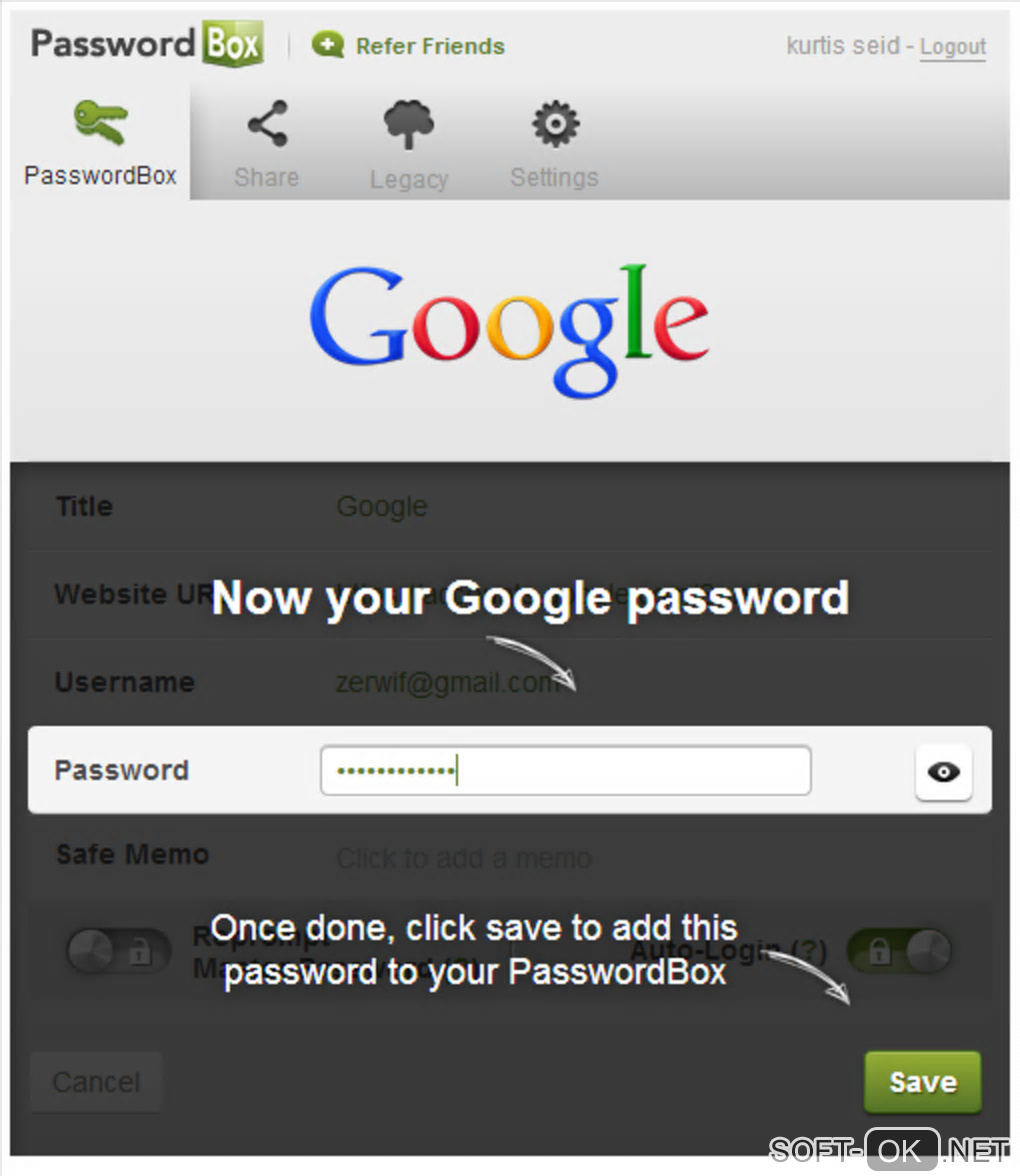 Screenshot №1 "PasswordBox"