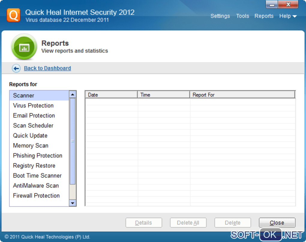 The appearance "Quick Heal Internet Security"