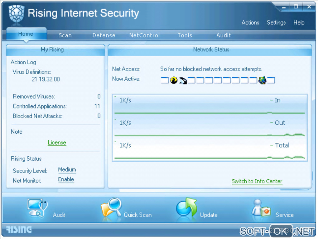 The appearance "Rising Internet Security"