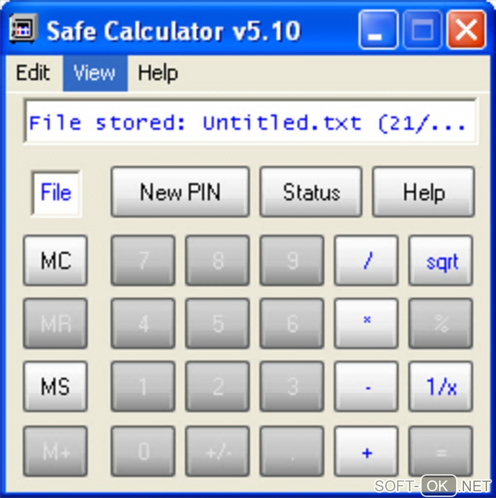 The appearance "Safe Calculator"