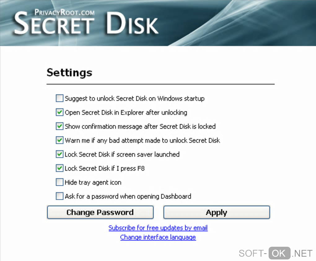The appearance "Secret Disk"