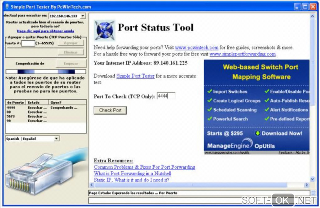 Screenshot №1 "Simple Port Tester Portable"