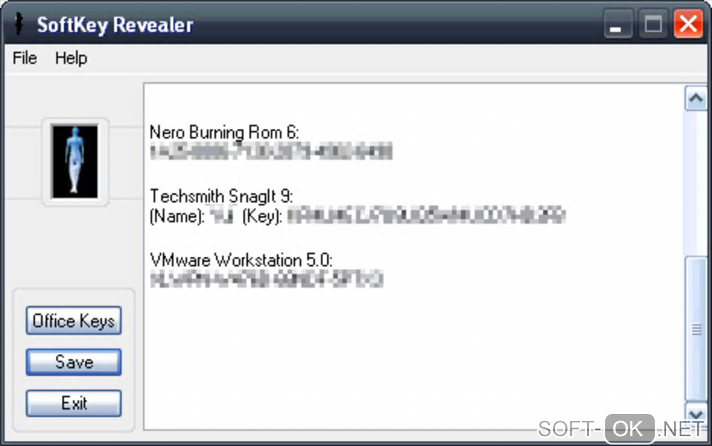 Screenshot №1 "SoftKey Revealer"