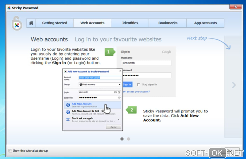 The appearance "Sticky Password"