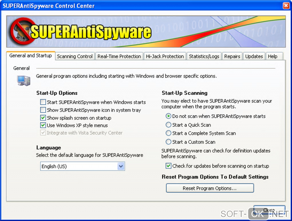 Screenshot №2 "SuperAntiSpyware Portable Scanner"