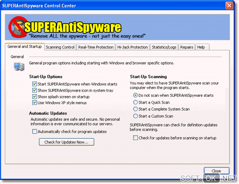 Screenshot №1 "SuperAntiSpyware"