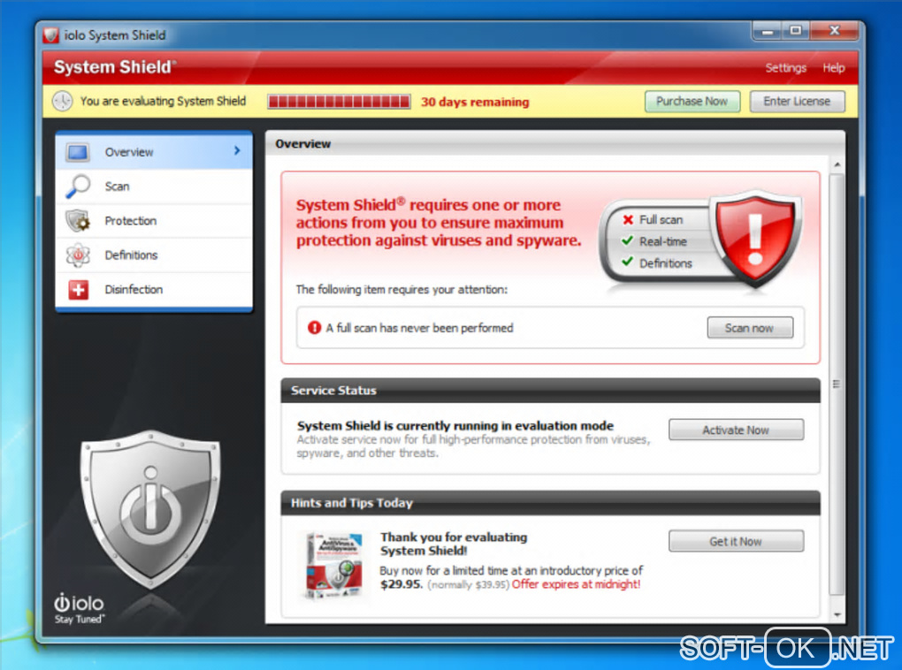 The appearance "System Shield AntiVirus and AntiSpyware"