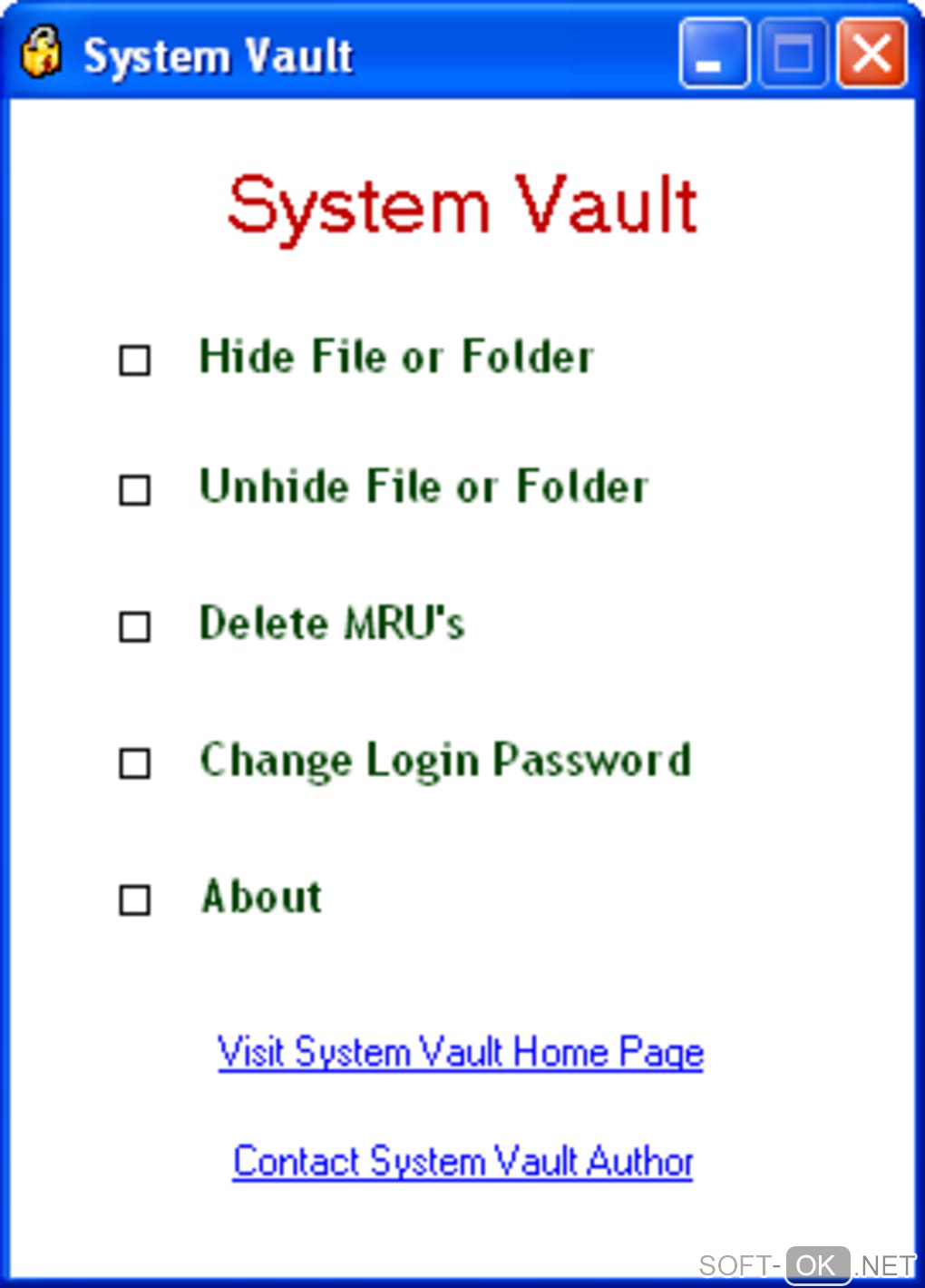 Screenshot №1 "System Vault"