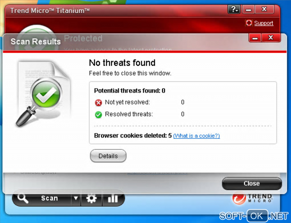 The appearance "Trend Micro Titanium Security for Netbooks"