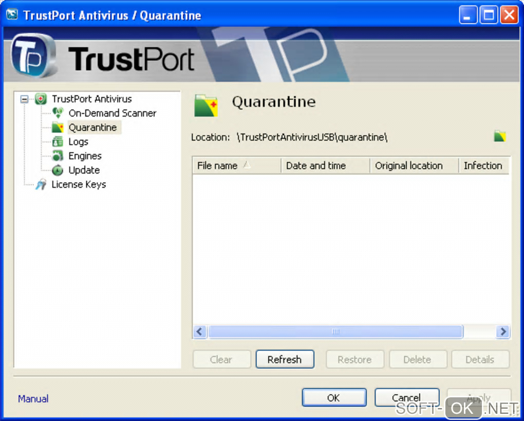 The appearance "Trustport Antivirus USB/U3 Edition"