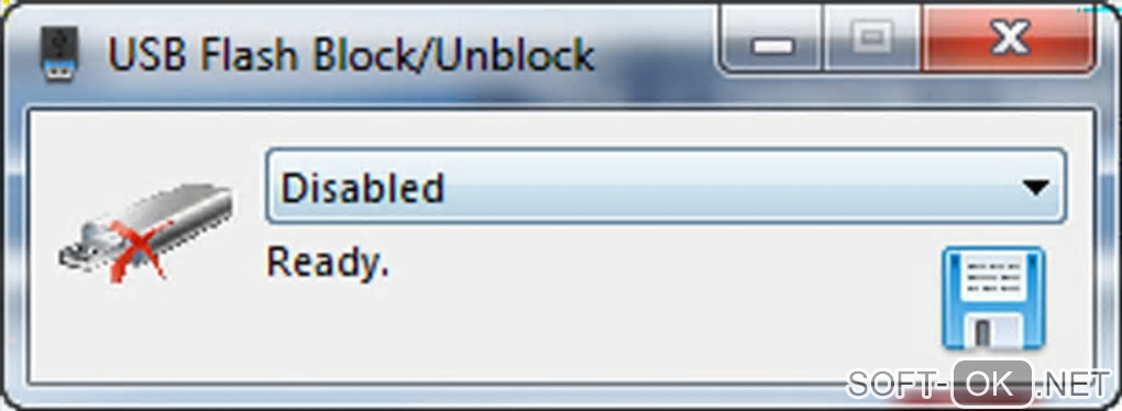 The appearance "USB Flash Block/Unblock"