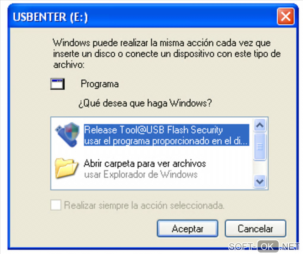 Screenshot №1 "USB Flash Security"