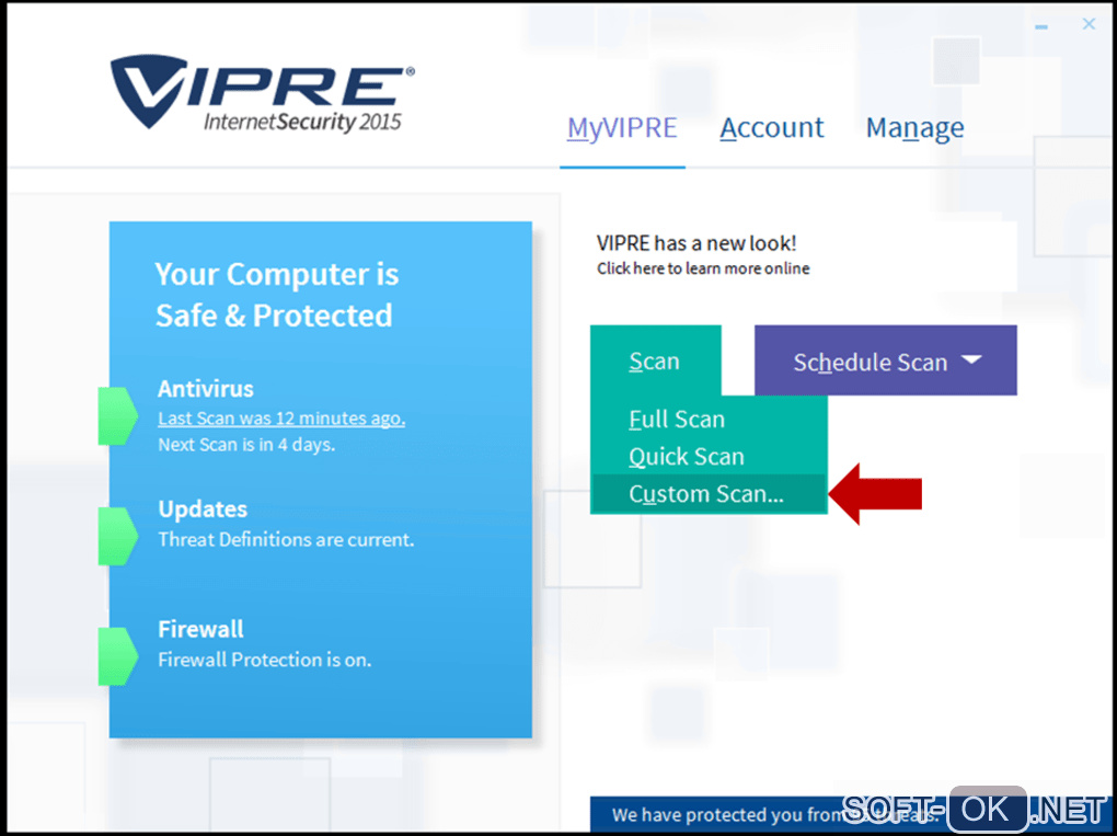 The appearance "VIPRE Internet Security"