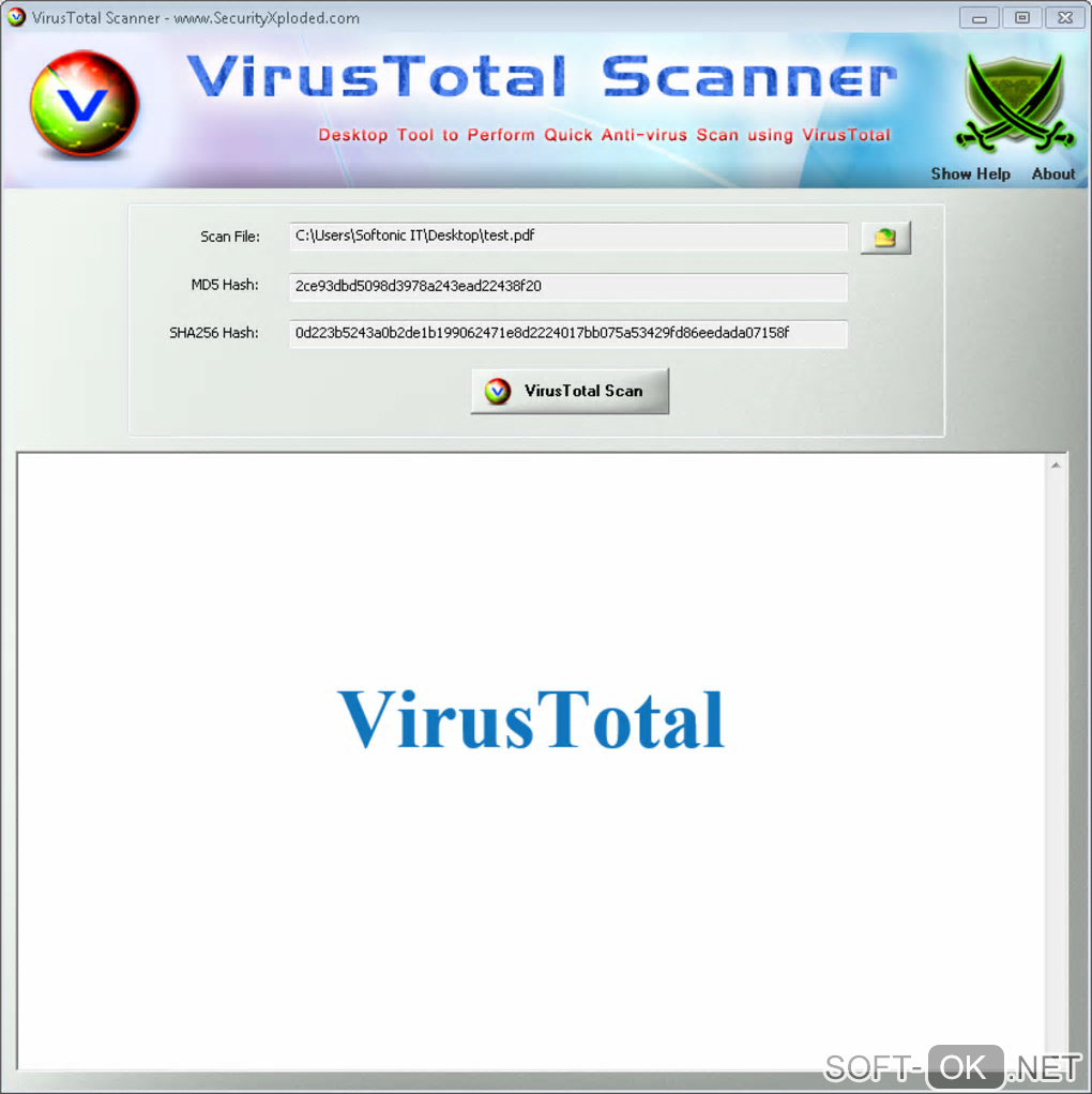 Screenshot №1 "Virus Total Scanner"