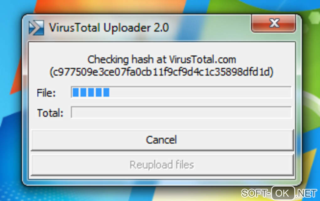 Screenshot №1 "VirusTotal Uploader"