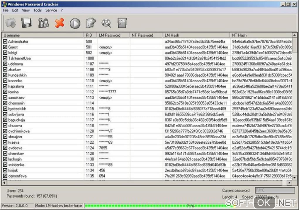 Screenshot №1 "Windows Password Cracker"