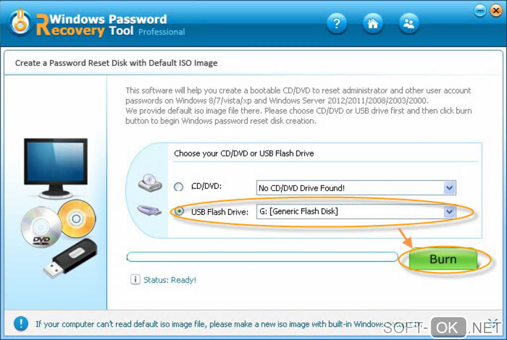 Screenshot №2 "Windows Password Recovery Tool Professional"