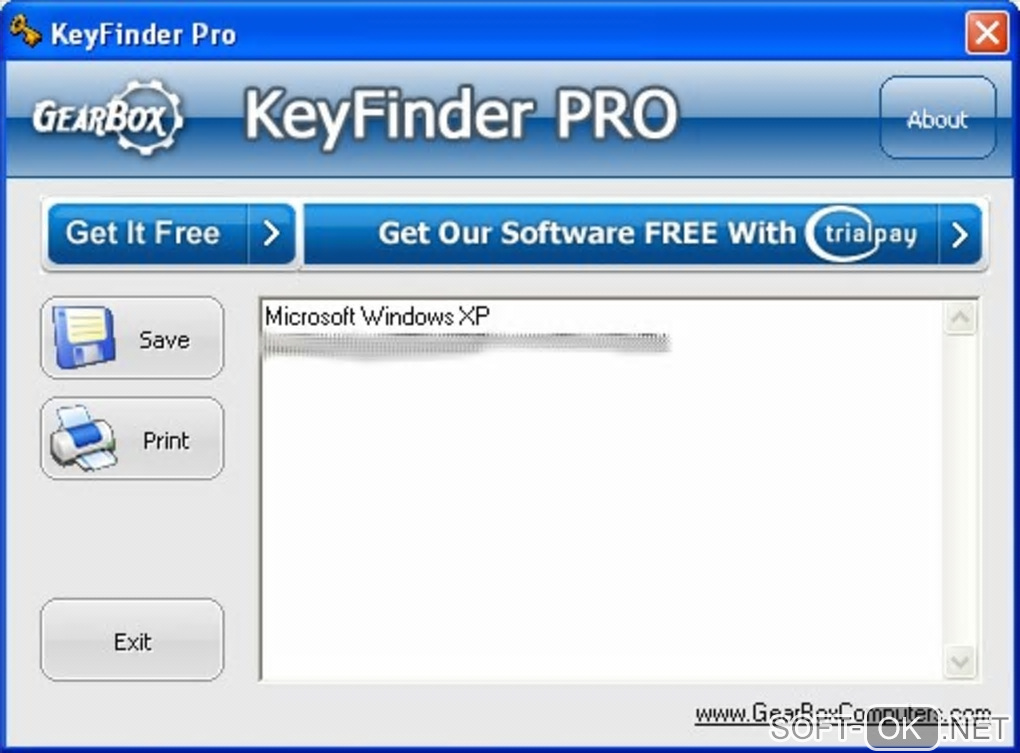 Screenshot №1 "Windows Product Key Finder"