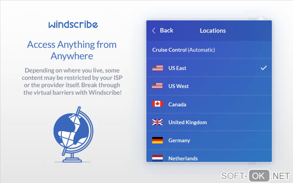 Screenshot №2 "Windscribe Free VPN and Adblock For Chrome"