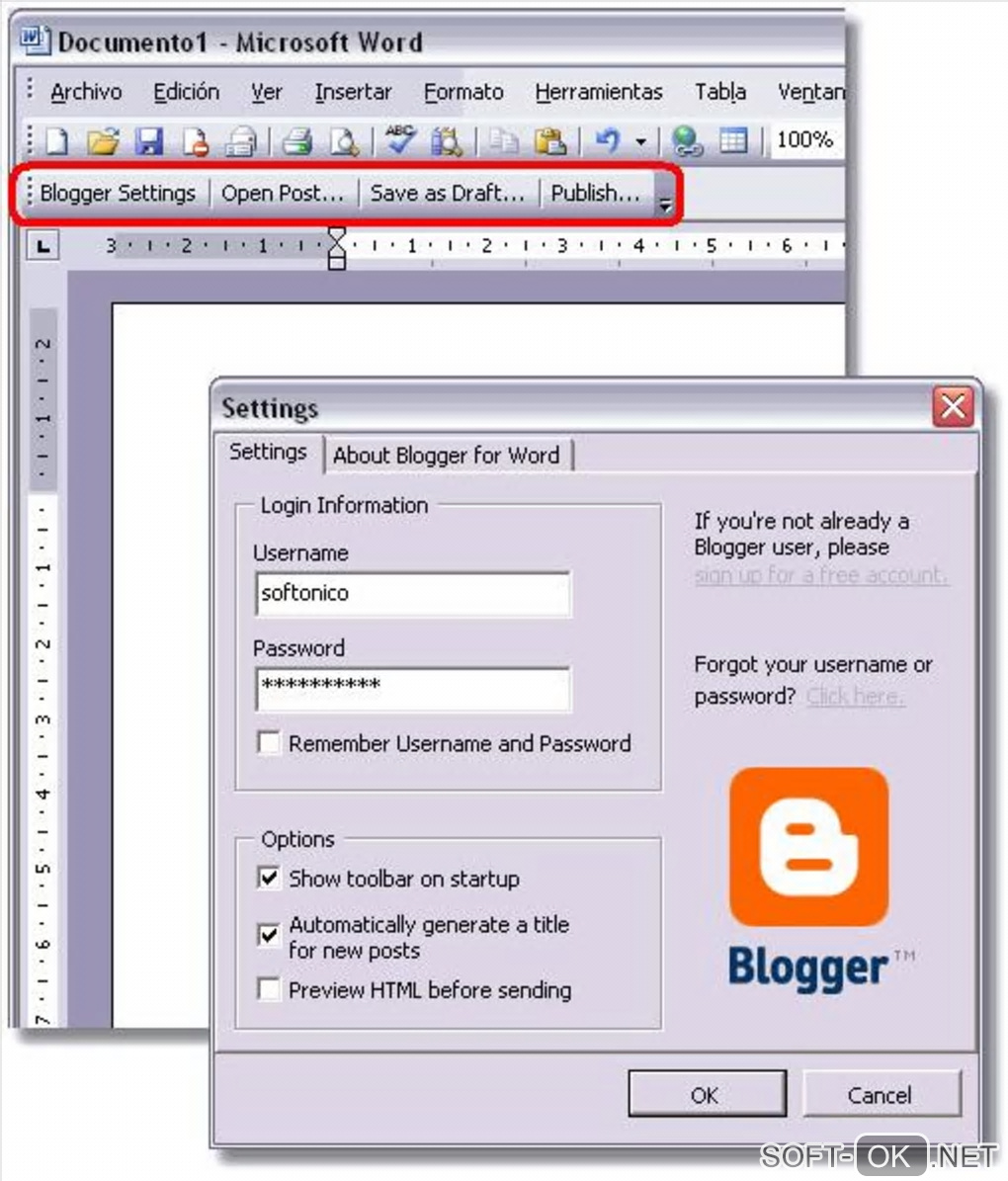 Screenshot №2 "Blogger for Word"