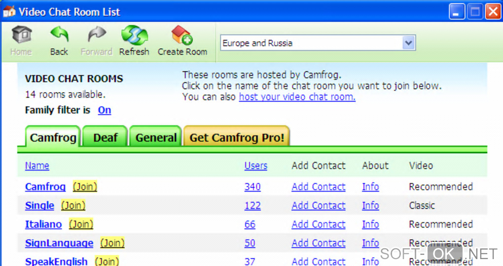 The appearance "Camfrog Video Chat"
