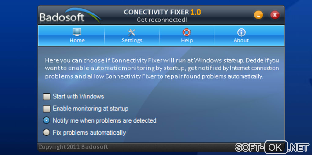 The appearance "Connectivity Fixer"