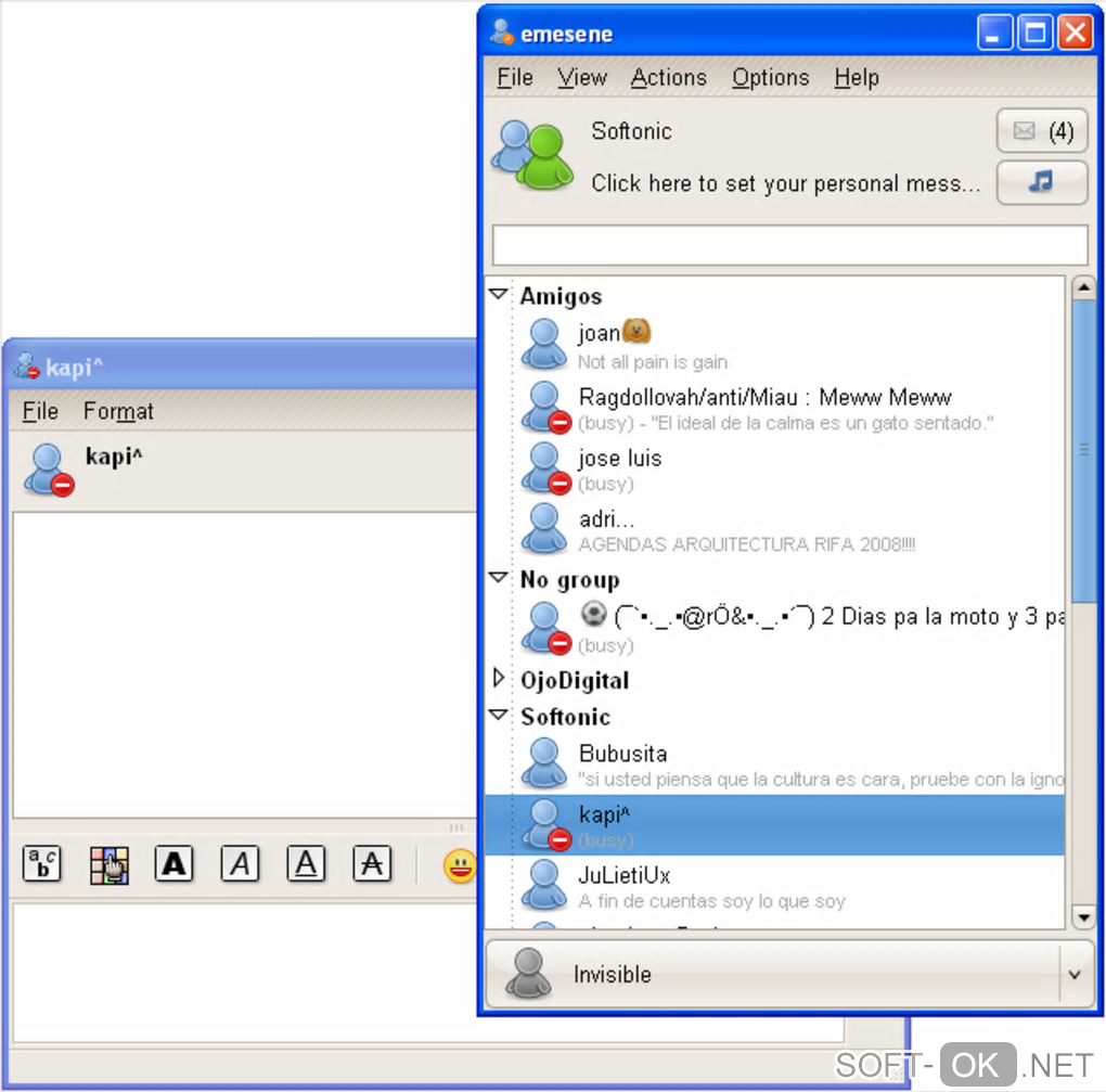 Screenshot №2 "Emesene Messenger Portable"