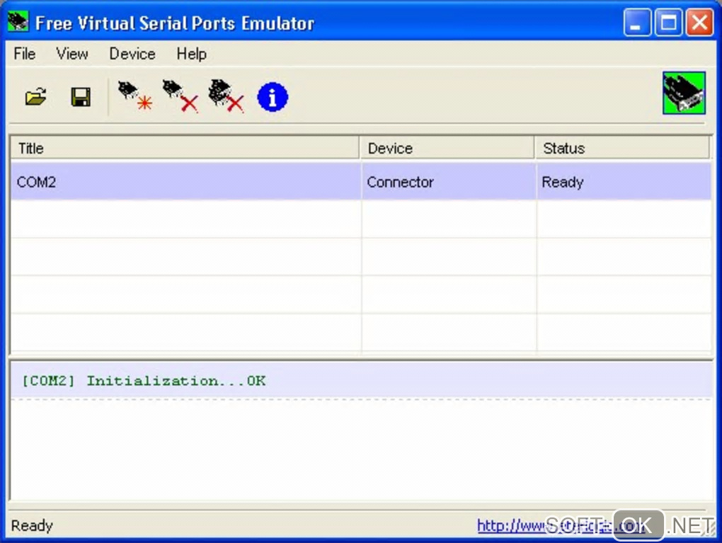 Screenshot №1 "Free Virtual Serial Ports Emulator"