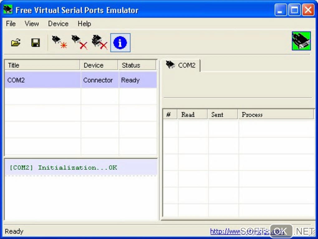 Screenshot №2 "Free Virtual Serial Ports Emulator"