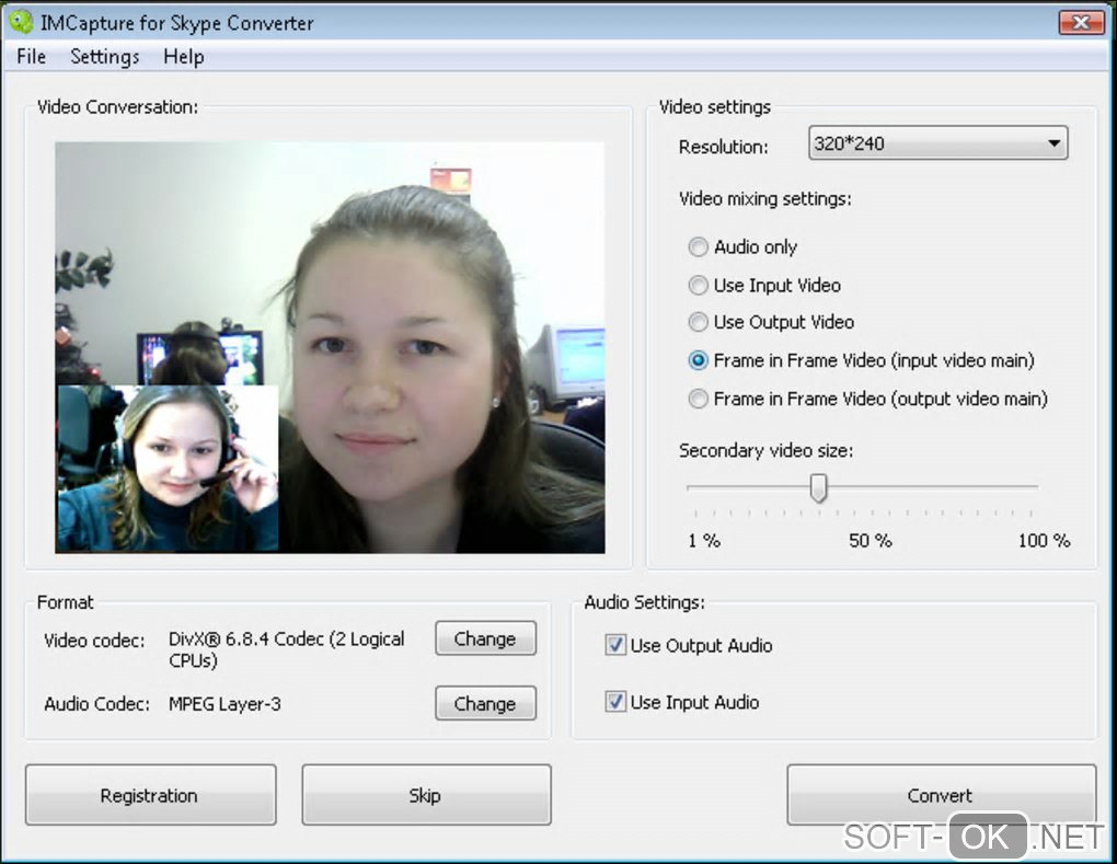 Screenshot №1 "IMCapture for Skype"