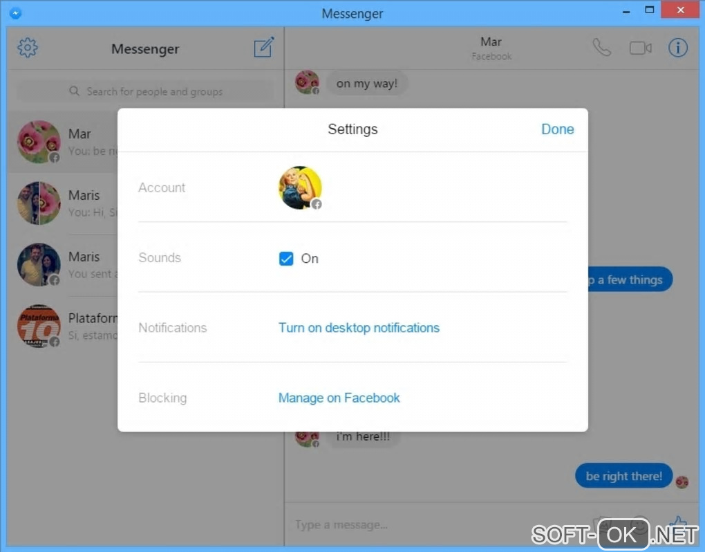 The appearance "Messenger for Desktop"