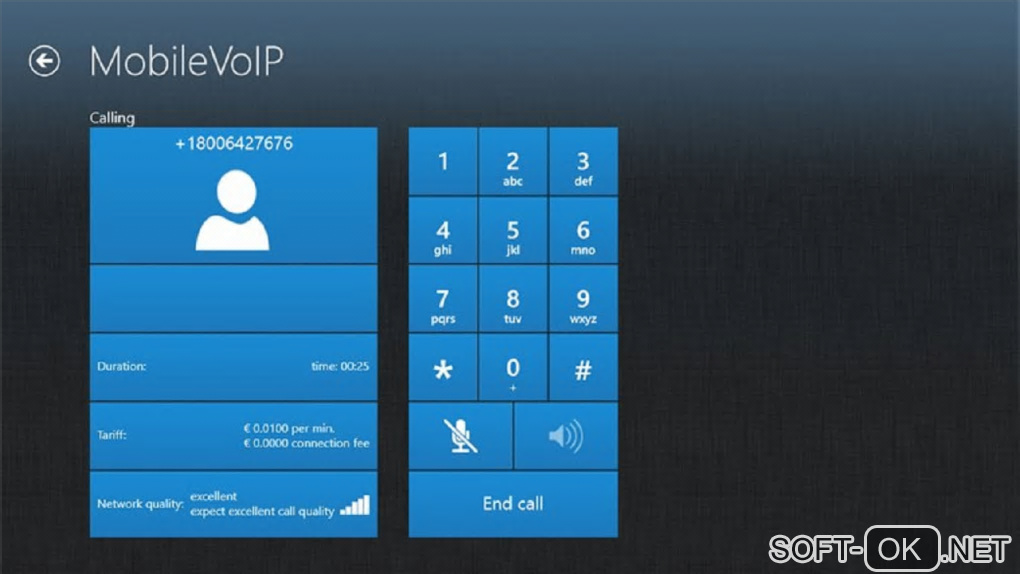 Screenshot №1 "MobileVOIP for Windows 10"