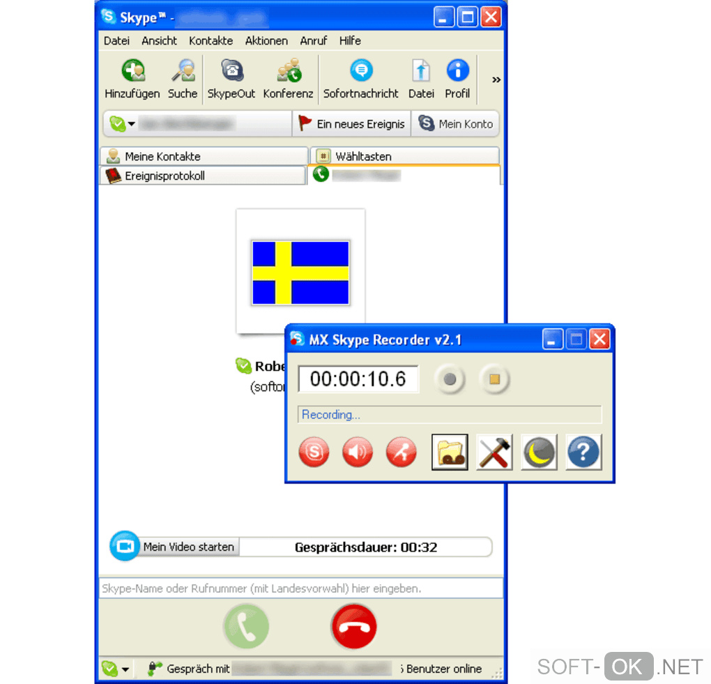 Screenshot №2 "MX Skype Recorder"