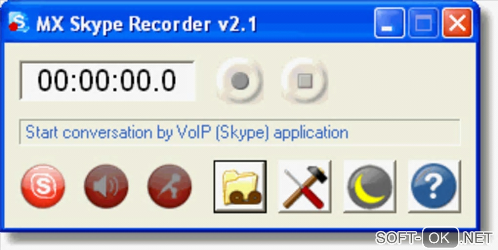 The appearance "MX Skype Recorder"